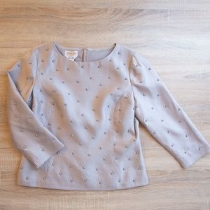 Light gray silk top and pant